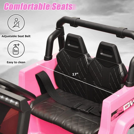 12V Kids Ride-on Jeep Car With 2.4 G Remote Control-Pink