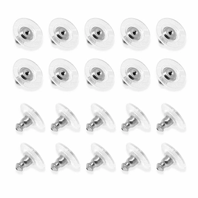 1928 Jewelry 20 Pair Pack Bullet Clutch Earring Backs With Round Safety Backs