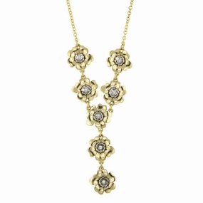 2028 Jewelry Crystal Flower Y-Necklace 18"   3" Extender