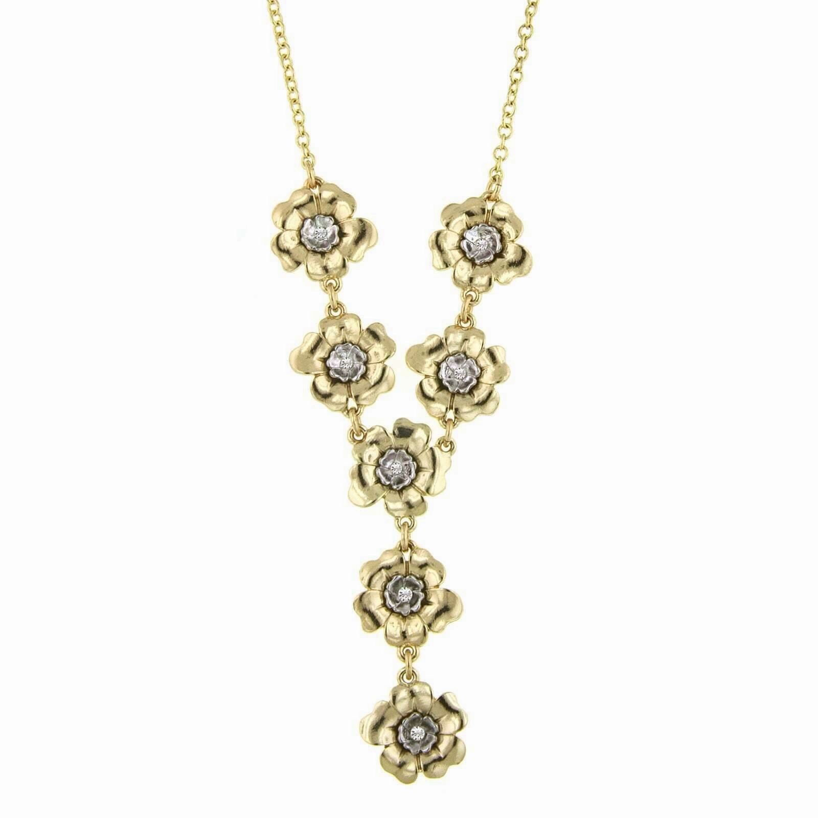 2028 Jewelry Crystal Flower Y-Necklace 18"   3" Extender