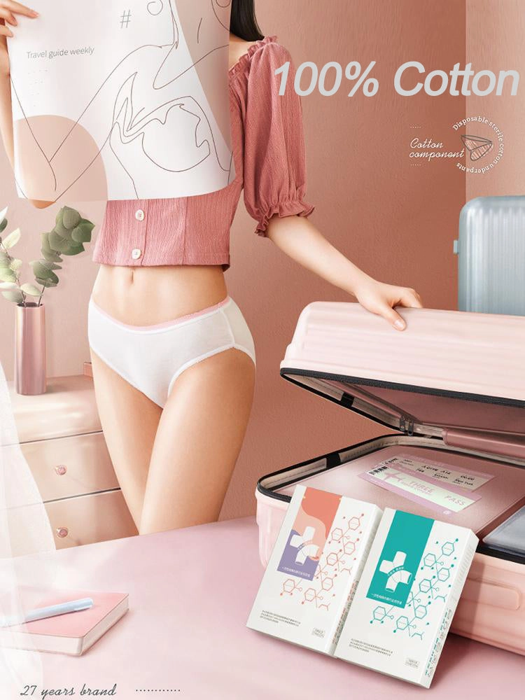 5-Pack Portable Cotton Disposable Panties for Women