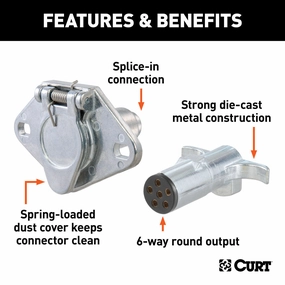 6-Way Round Connector Plug & Socket