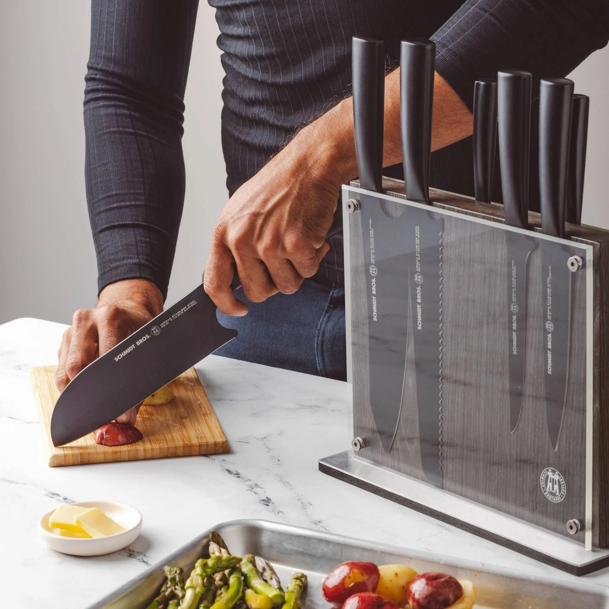 9pc Jet Black Series Knife Block Set