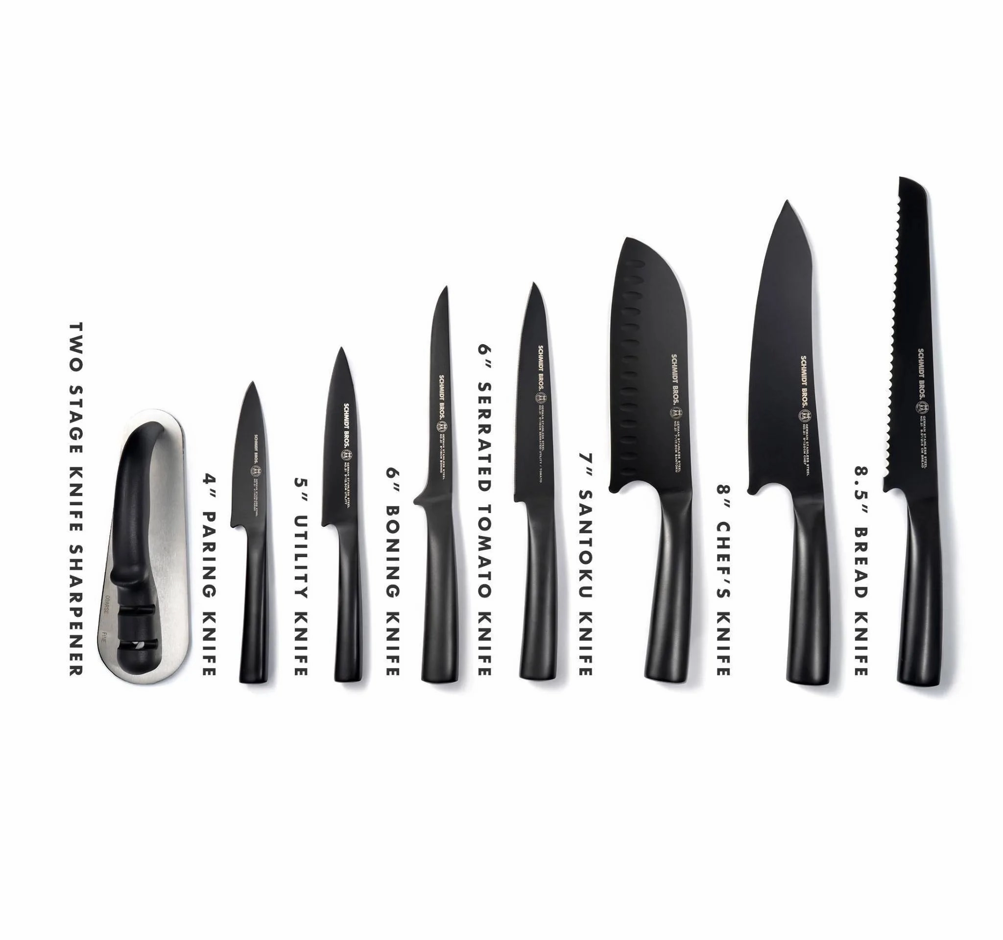 9pc Jet Black Series Knife Block Set