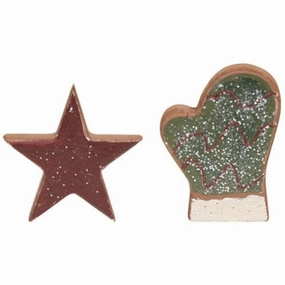 *2/Set Mitten & Star Wooden Cookies