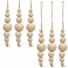 *6/Set Natural Wooden Bead Ornaments