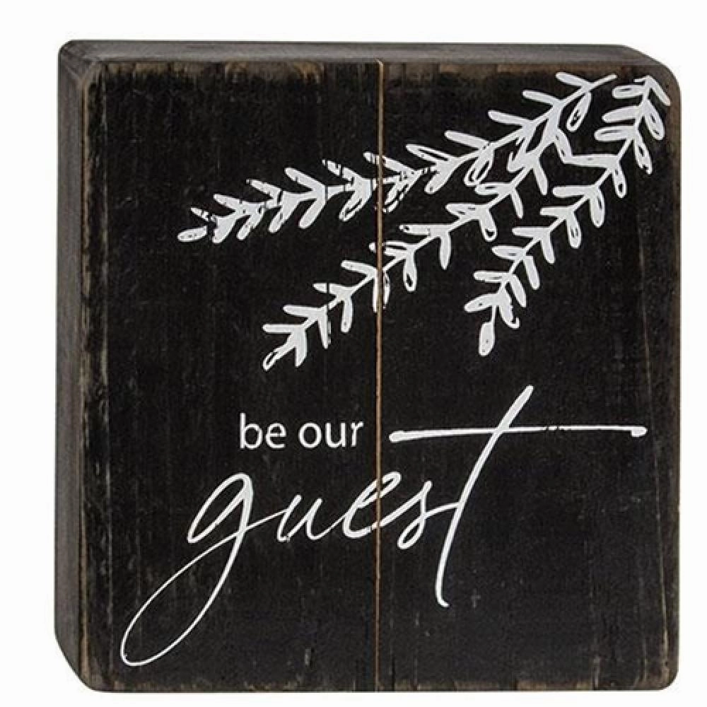 *Be Our Guest Black Wooden Sign