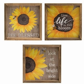 *Bee Blessed Sunflower Frame 3 Asstd.