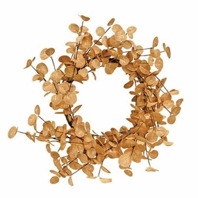 *Beige Silver Dollar Leaves Wreath