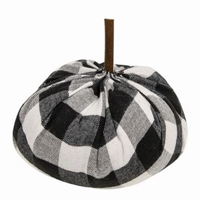 *Black & White Buffalo Check Stuffed Pumpkin 5.5"