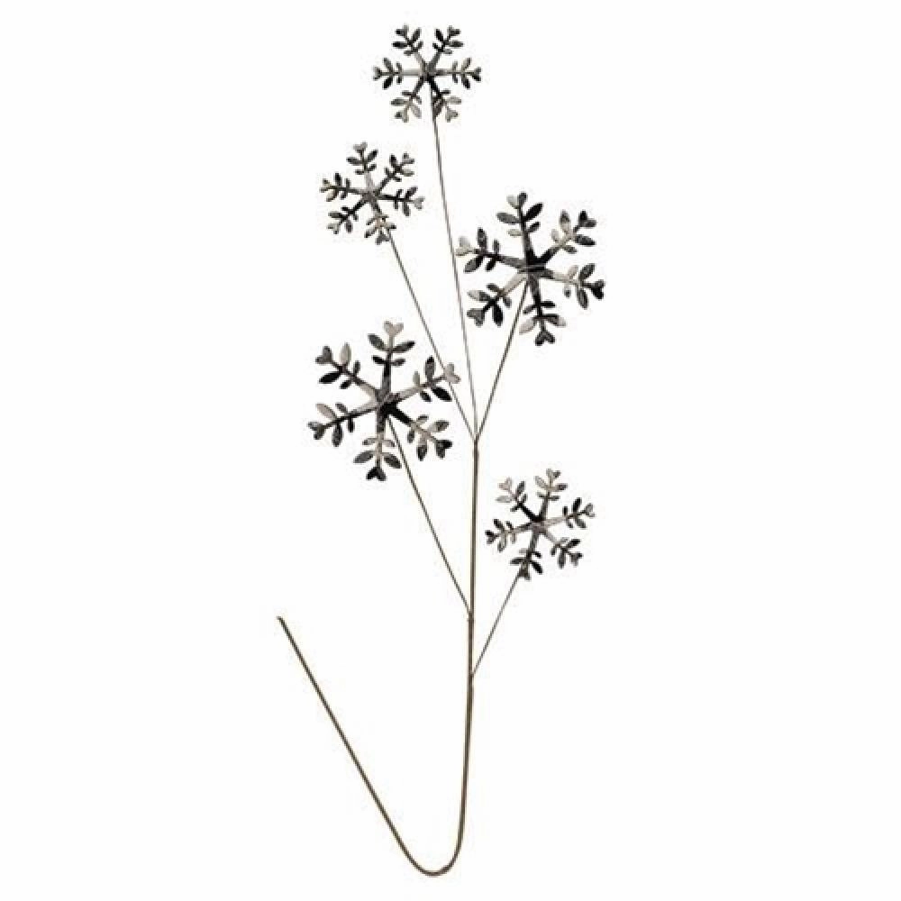 *Black & White Plaid Snowflake Spray 27"
