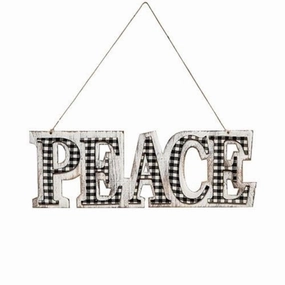 *Black/White Plaid PEACE Hanger