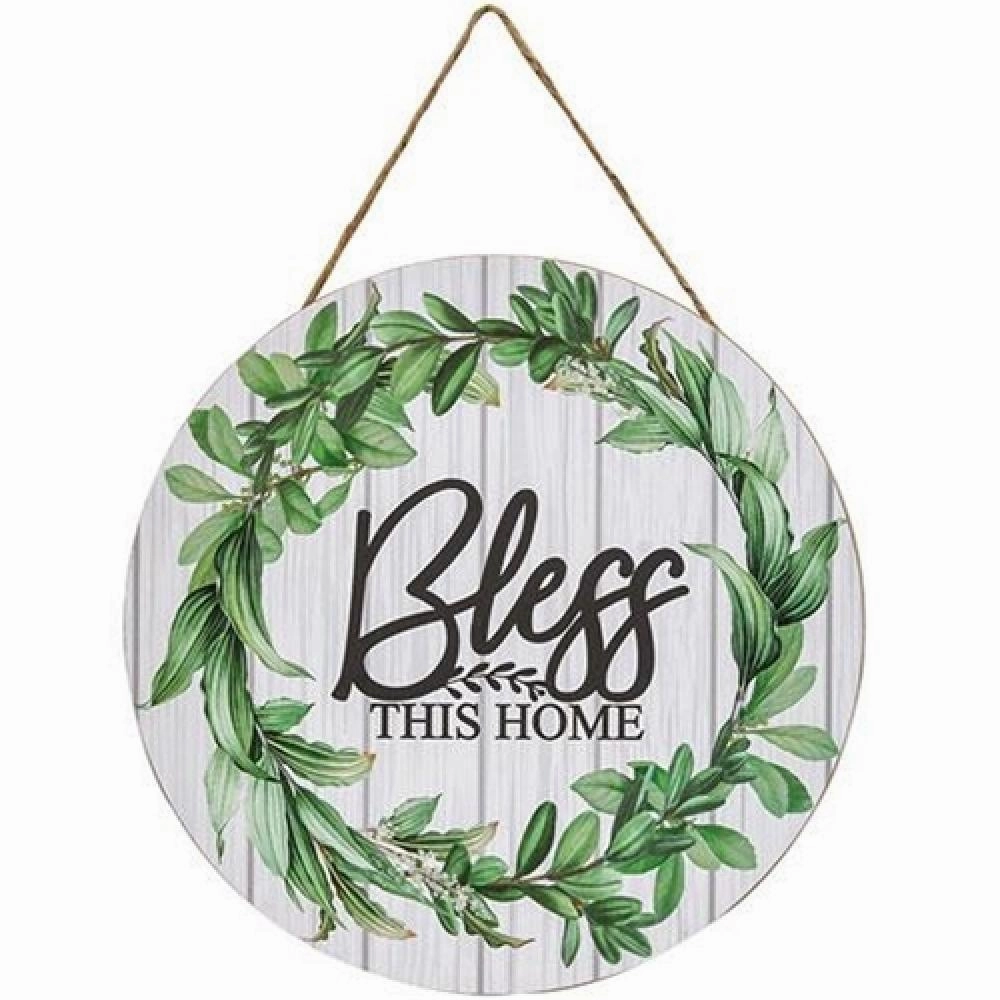 *Bless This Home Slat Look Floral Sign