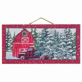 *Buffalo Check & Red Barn Hanging Sign
