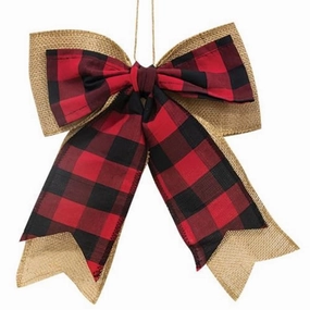 *Buffalo Check and Burlap Bow