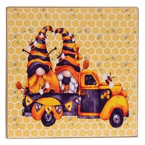 *Bumblebee Gnomes In Truck Square Block