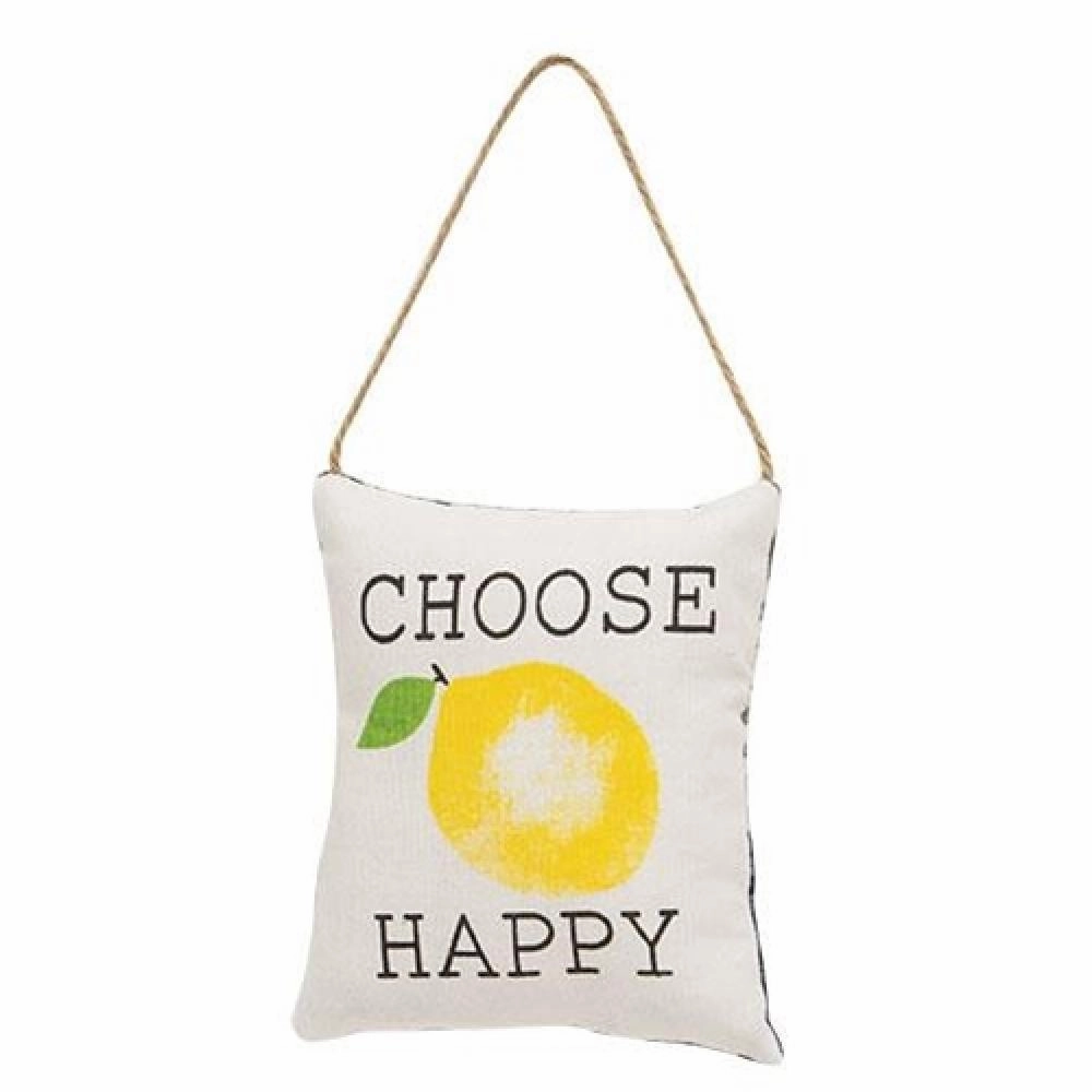 *Choose Happy Lemon Pillow Ornament
