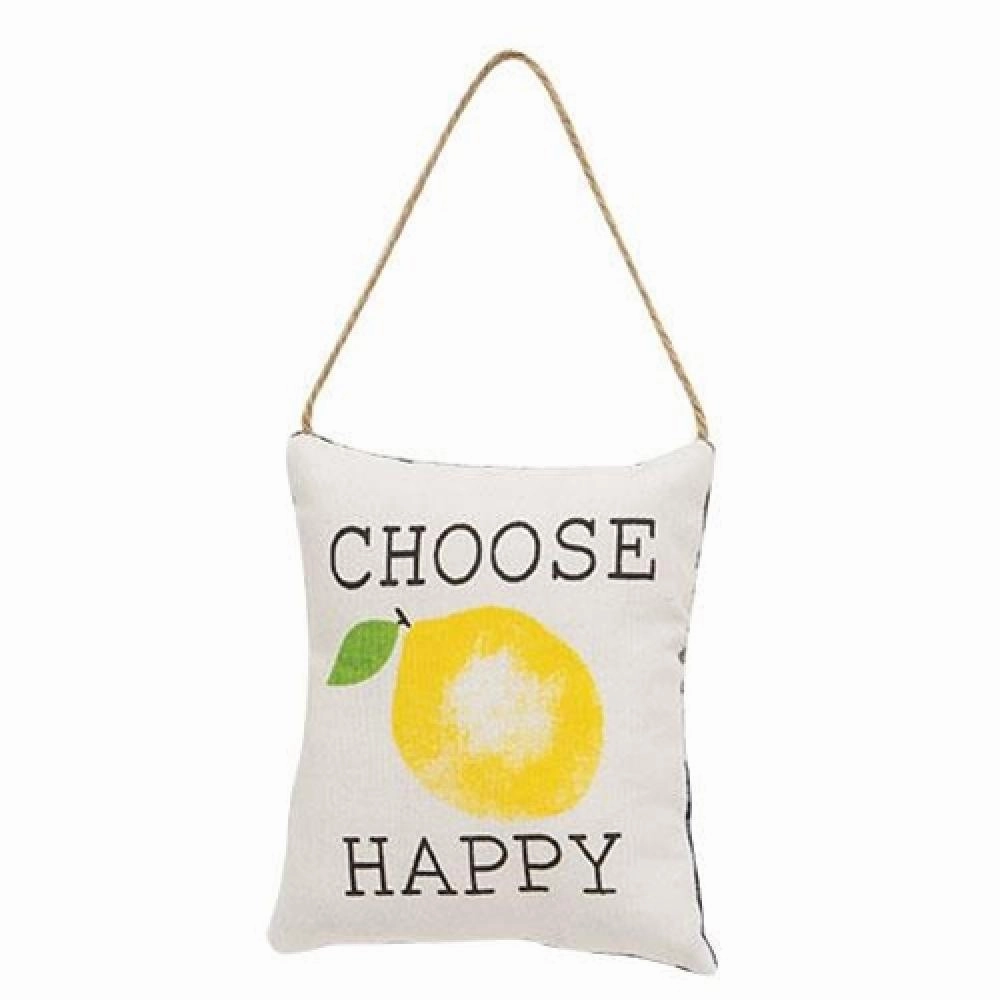 *Choose Happy Lemon Pillow Ornament