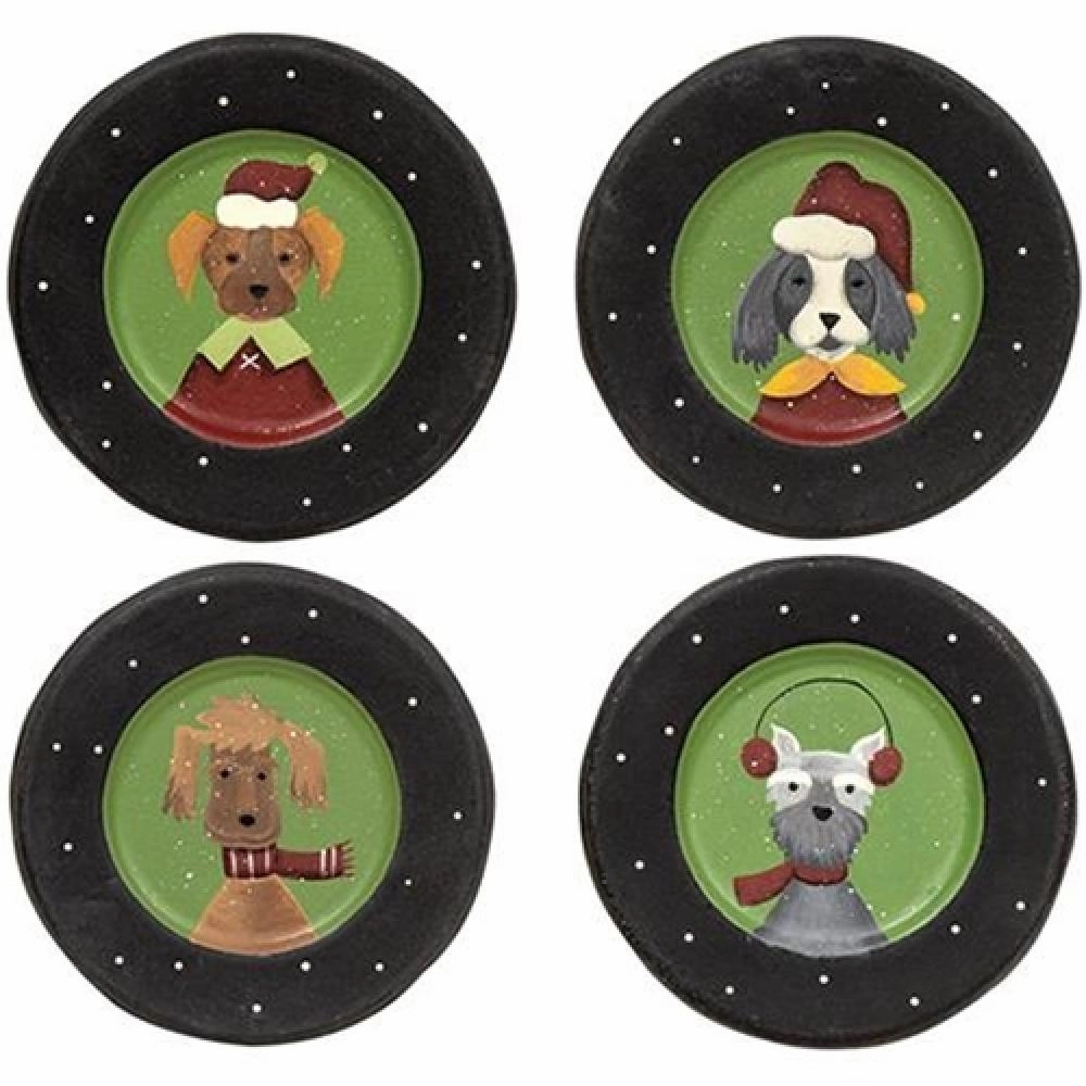 *Christmas Dog Plate 4 Asstd.