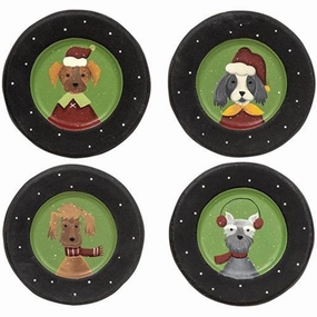 *Christmas Dog Plate 4 Asstd.