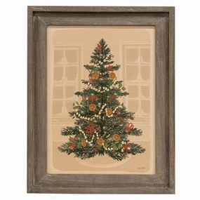 *Christmas Tree Gray Wood Framed Sign