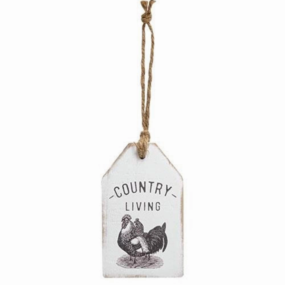 *Country Living Chicken Wood Tag