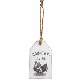 *Country Living Chicken Wood Tag