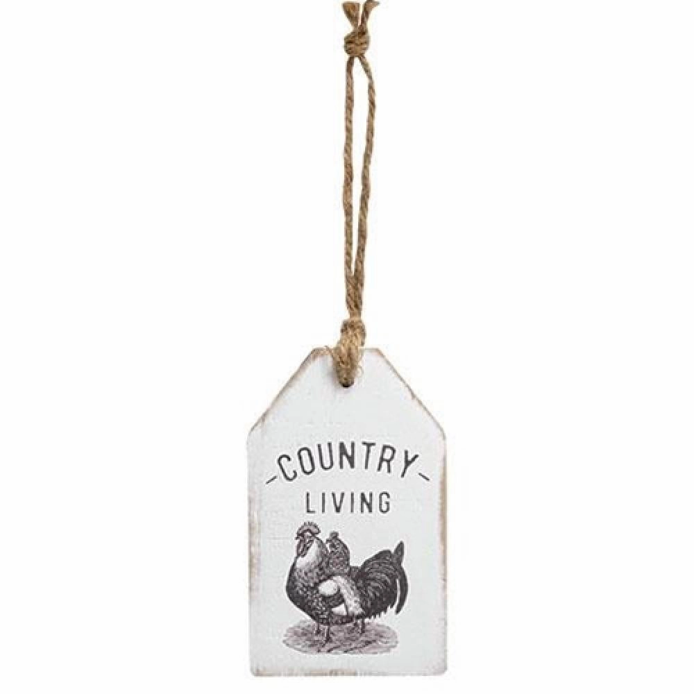 *Country Living Chicken Wood Tag