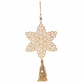 *Cutout Classic Snowflake Wood Ornament