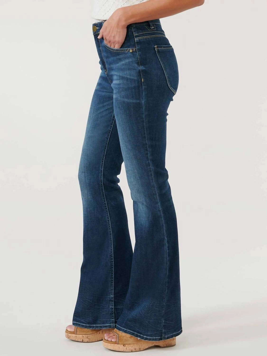 "ab"solution High Rise Flare Jeans In Indigo