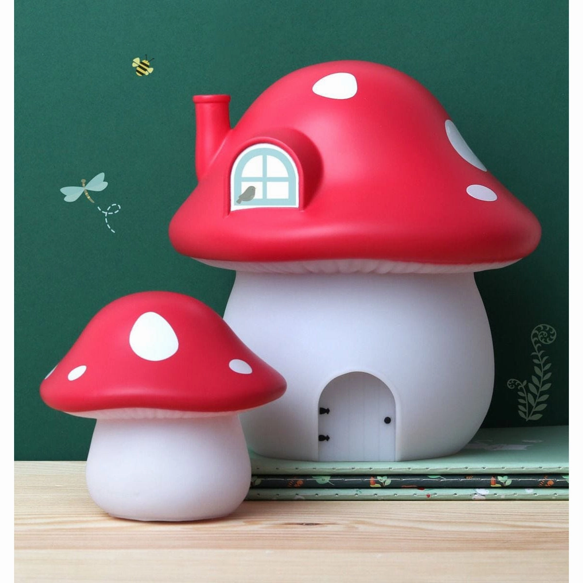 A Little Lovely Company Little Light Mushroom Red