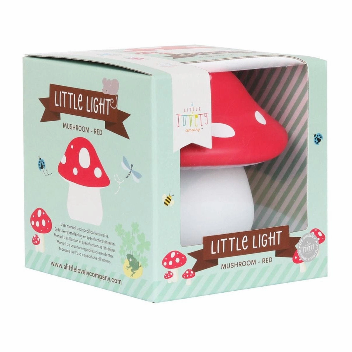 A Little Lovely Company Little Light Mushroom Red
