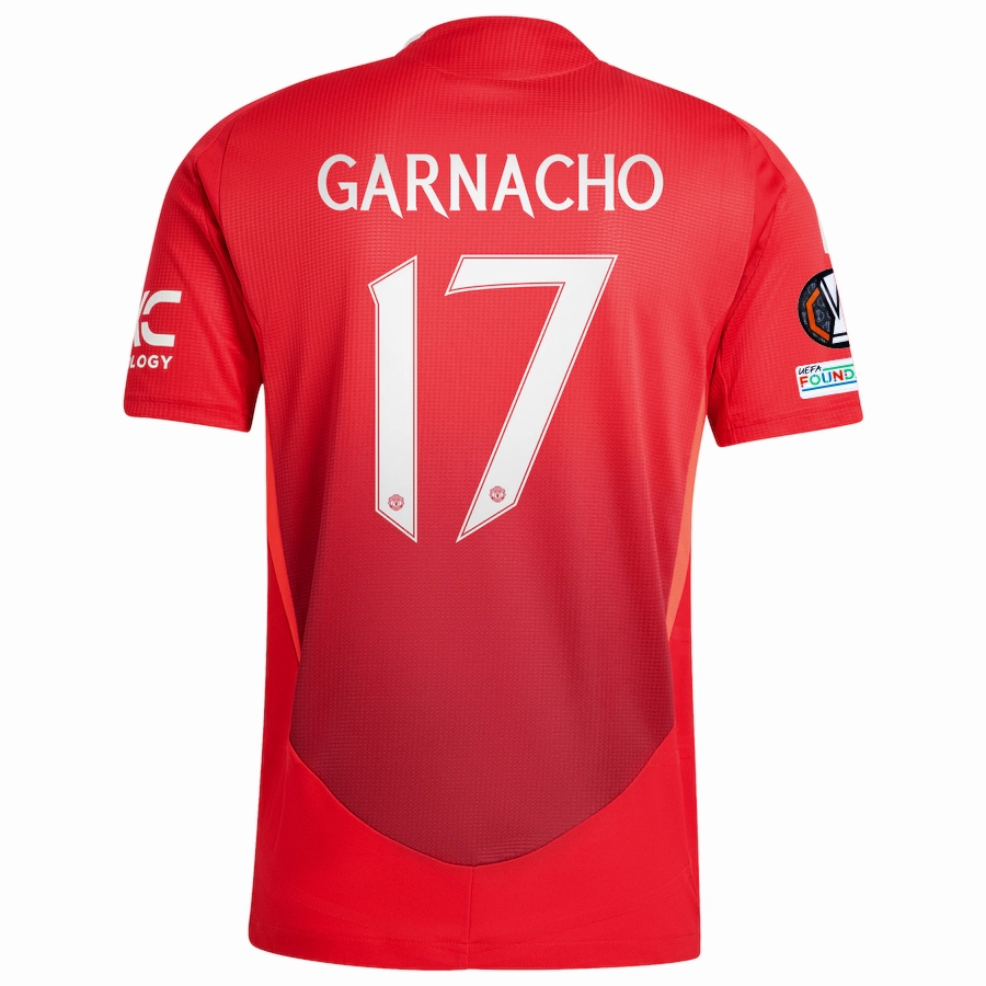 adidas Manchester United Authentic Alejandro Garnacho Home Jersey w/ Europa League Patches 24/25 (MUFC Red/Bright Red)