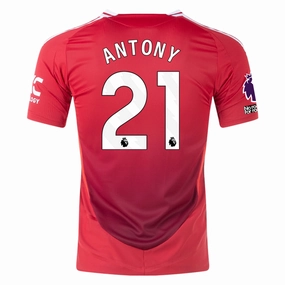 adidas Manchester United Authentic Antony Home Jersey w/ EPL   No Room For Racism Patches 24/25 (MUFC Red/Bright Red)