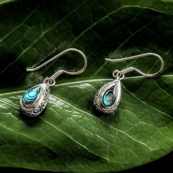 Antik Abalone Earrings - Sterling Silver, Indonesia