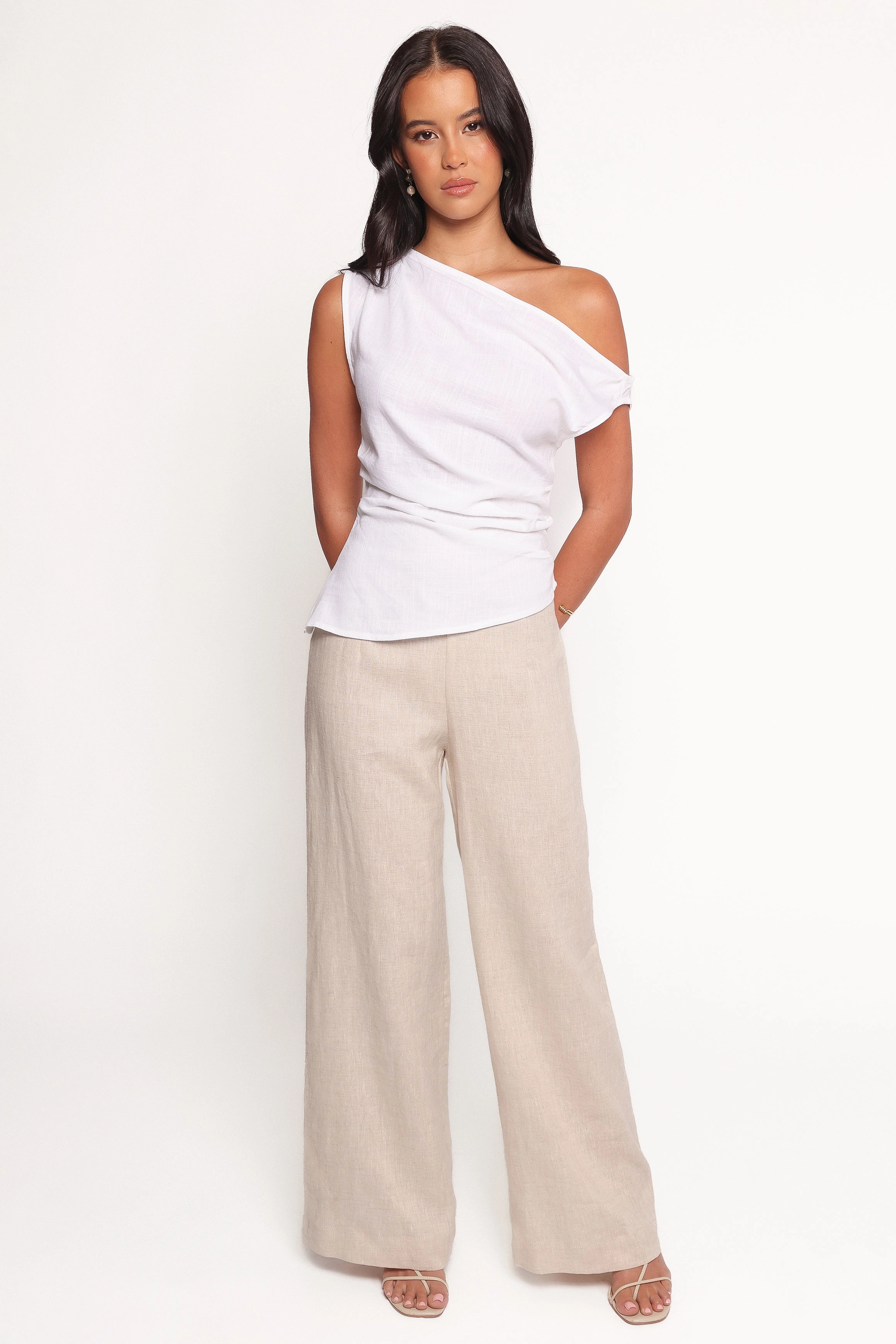 Augustina Asymmetrical Top - White