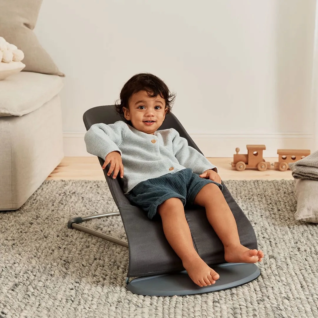 BabyBjörn Bouncer Bliss, Cotton, Classic Quilt, Anthracite Anthracite Cotton