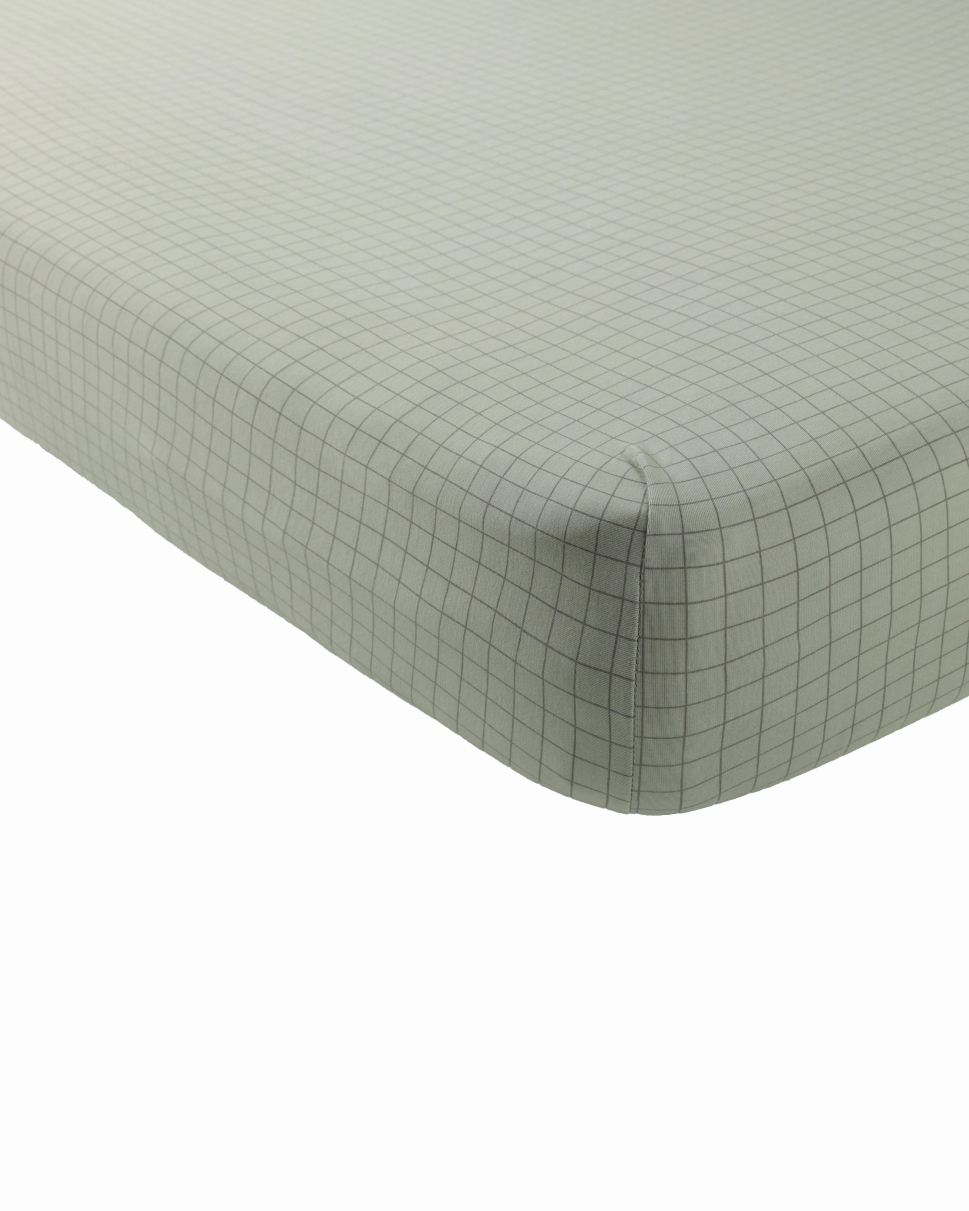 Bamboo Crib Sheet - Sage Grid