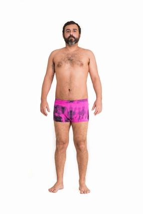 Brazilian Style Trunks, Tie Dye Purple, Cool Form Light
