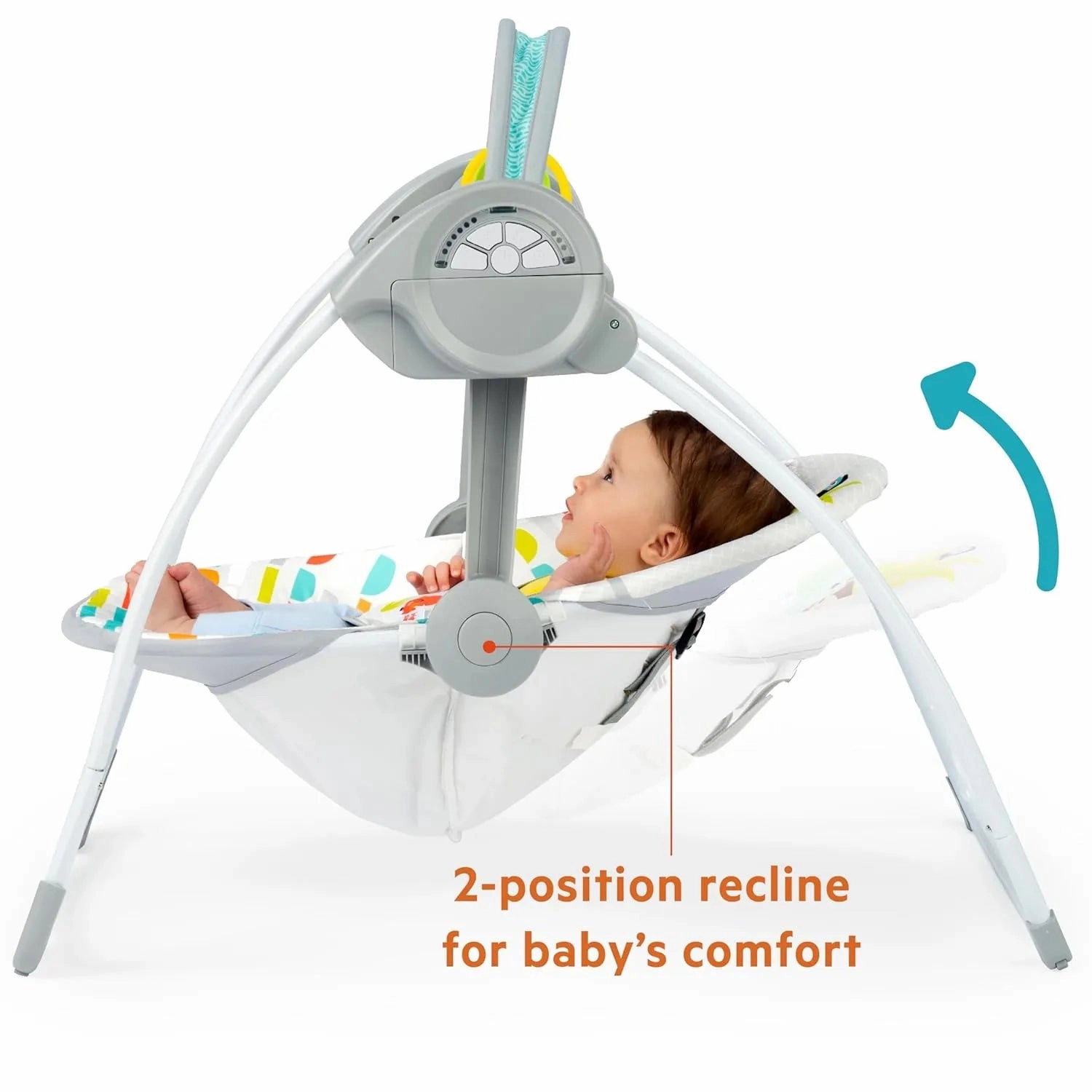 Bright Starts Playful Paradise Portable Compact Automatic Baby Swing with Music