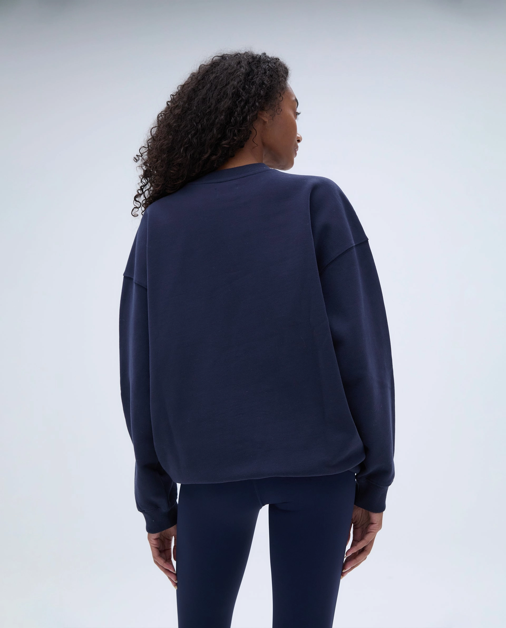 Campus Oversized Sweatshirt - Navy Blue/Powder Blue