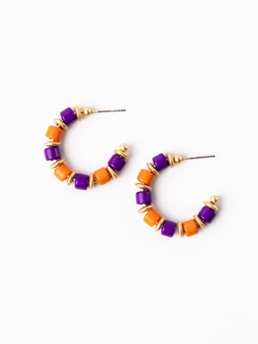 Cara Earrings | Purple   Orange