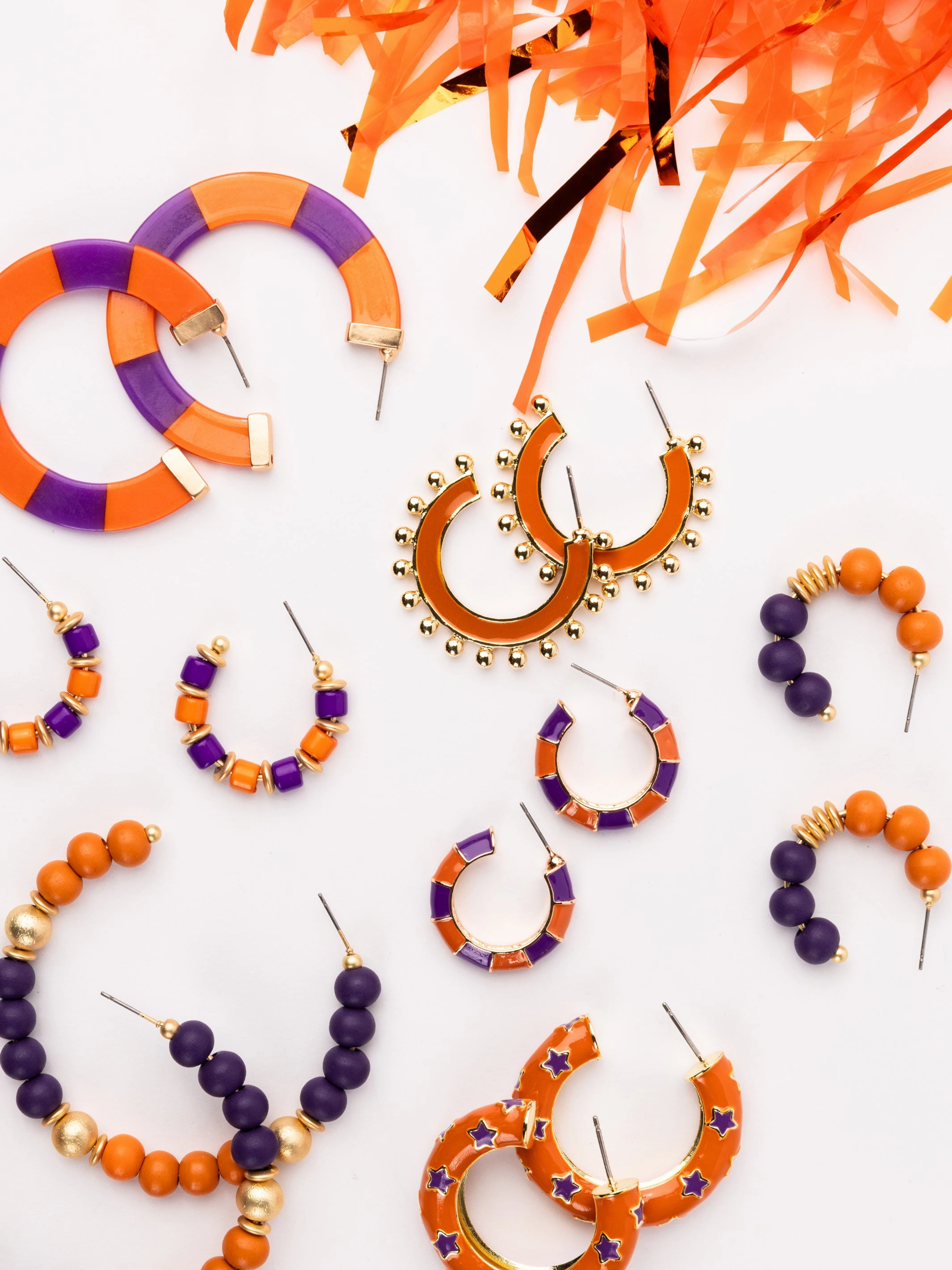 Cara Earrings | Purple   Orange