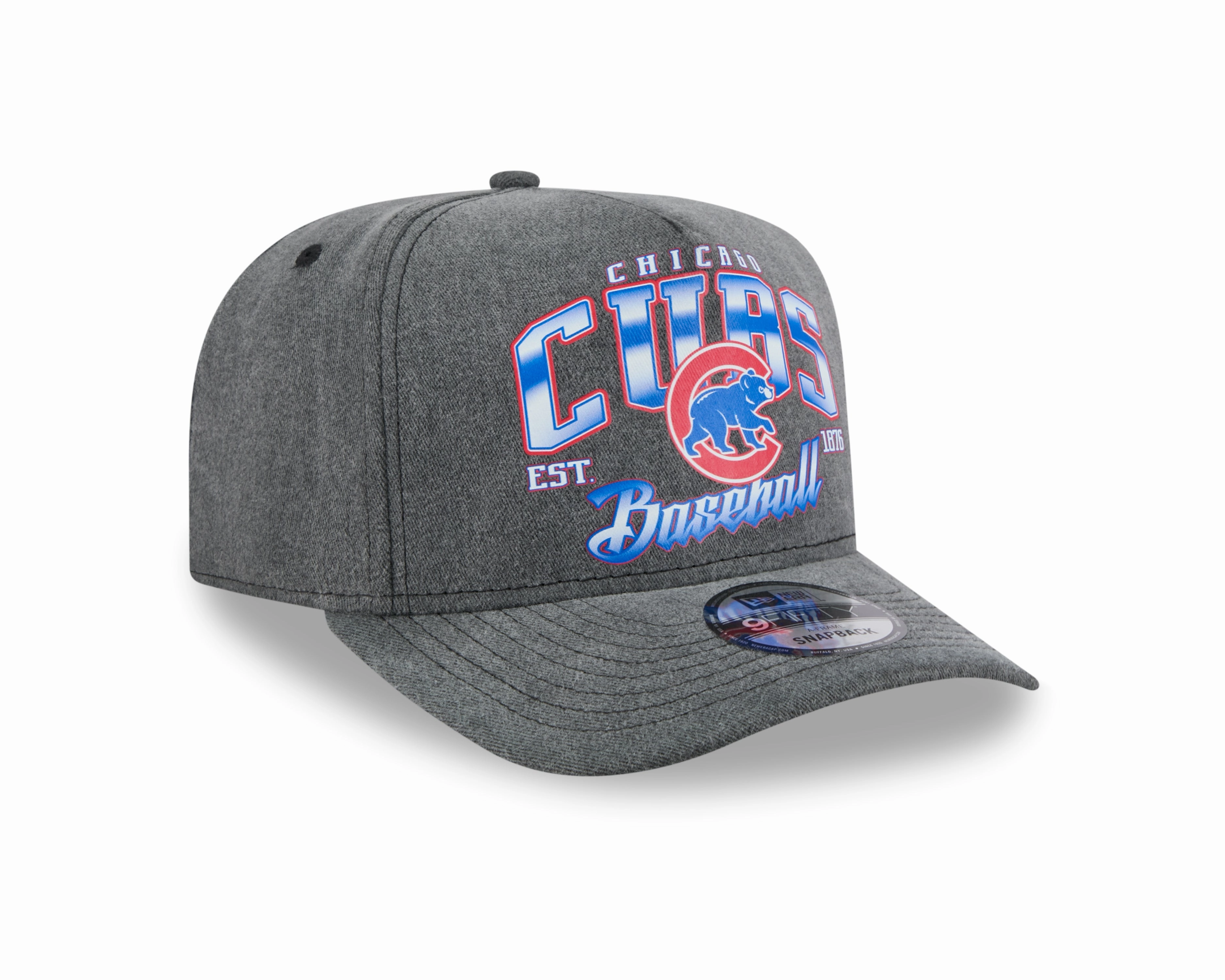 Chicago Cubs New Era Gray Washed 9FIFTY A-Frame Snapback Hat