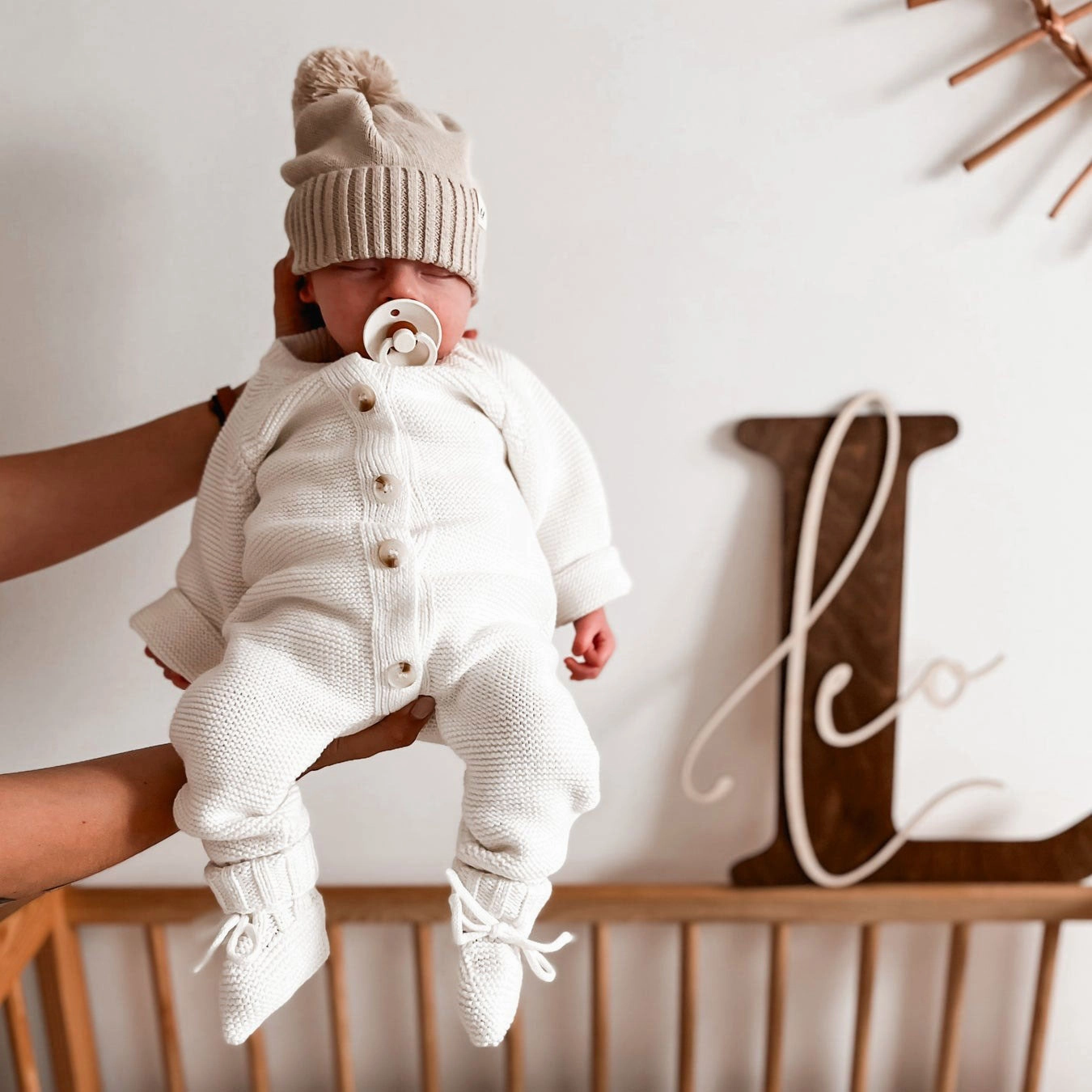 Classic Purl Knit Jumpsuit - White
