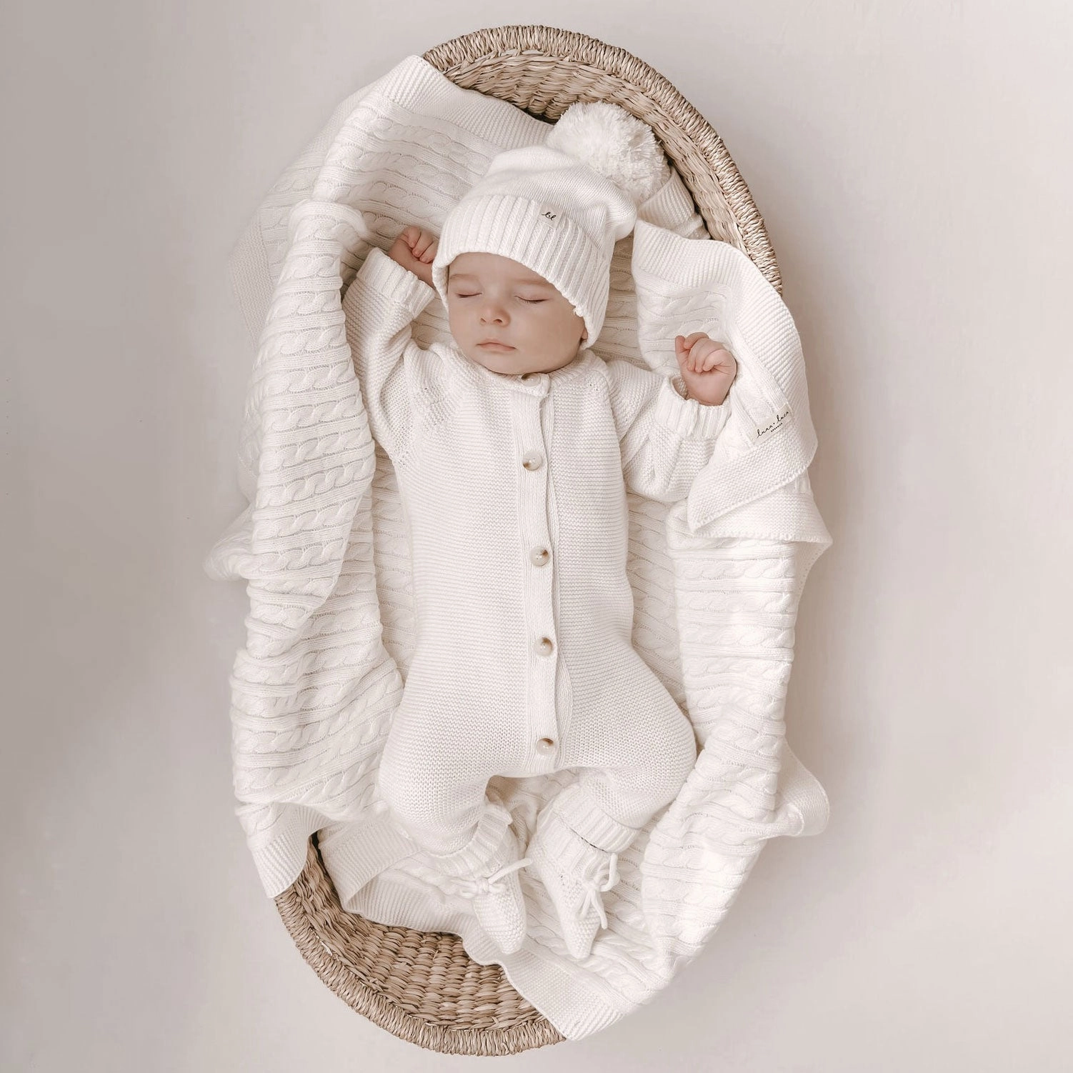 Classic Purl Knit Jumpsuit - White