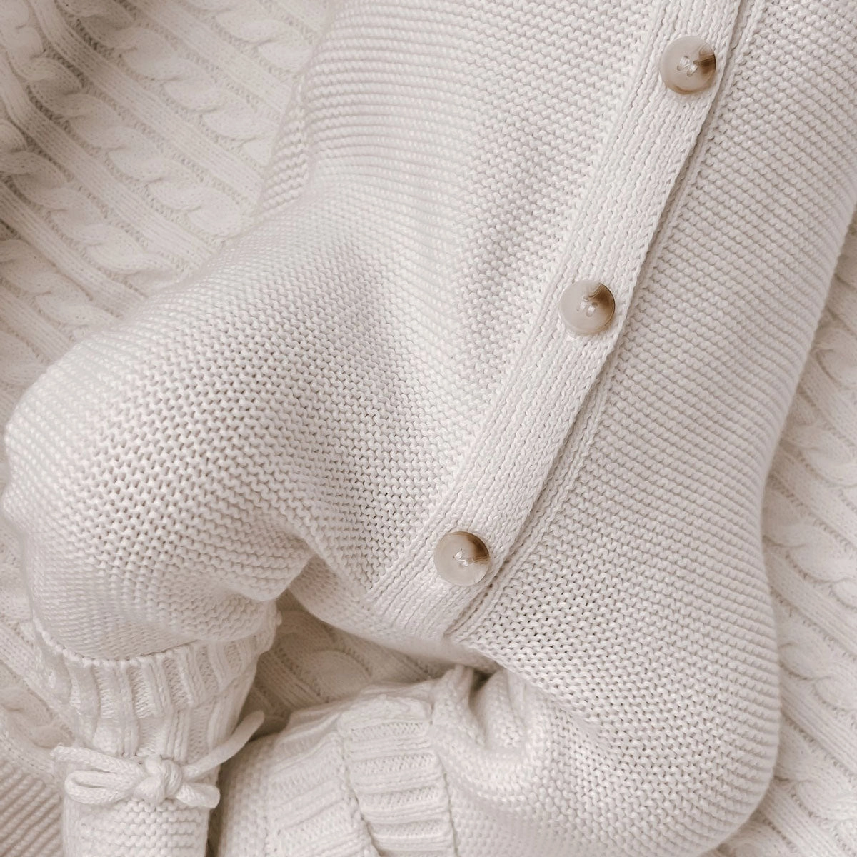 Classic Purl Knit Jumpsuit - White