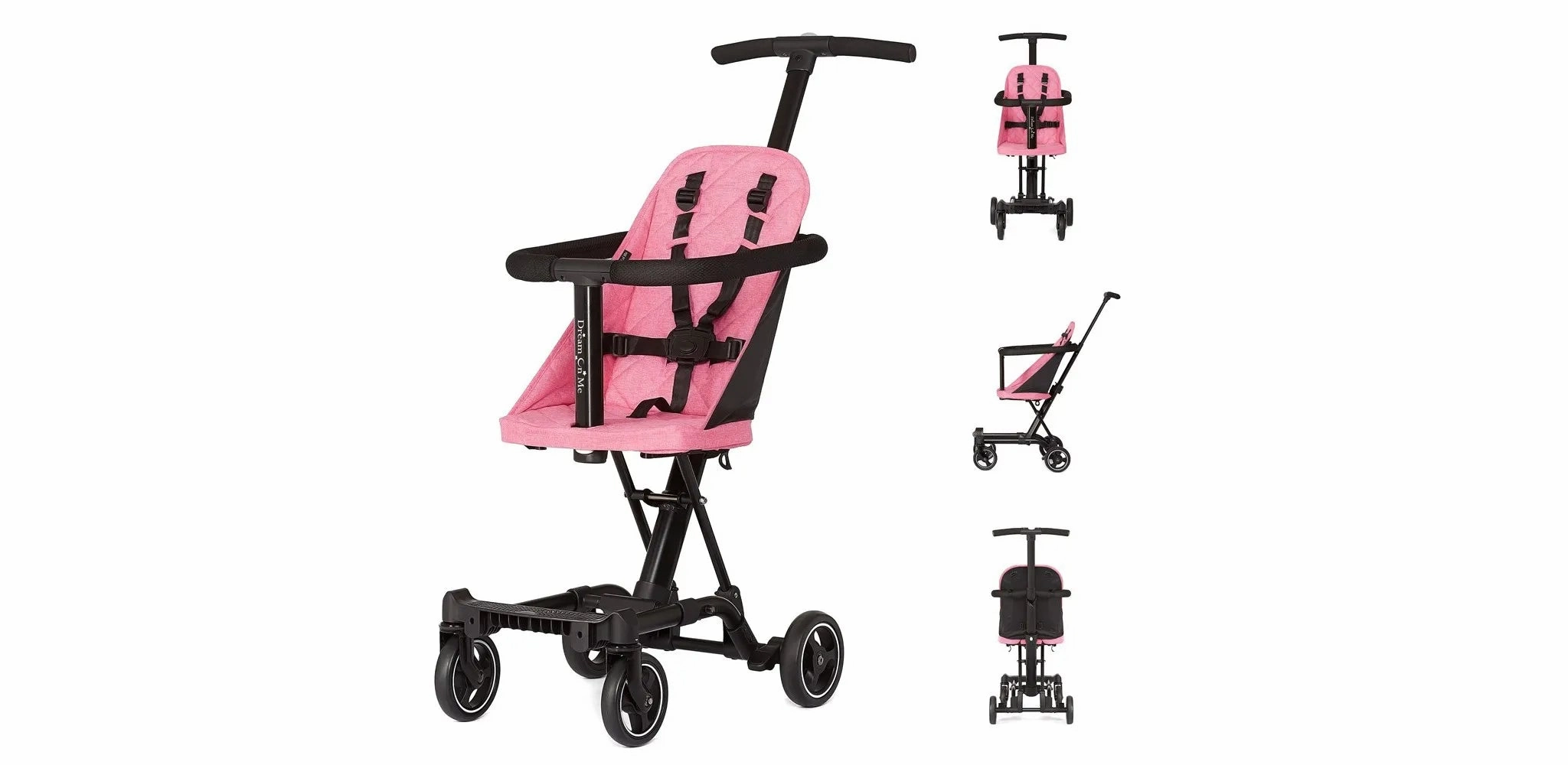 Coast Rider Travel Stroller Lightweight Stroller Compact Portable Vacation Friendly Stroller, Pink