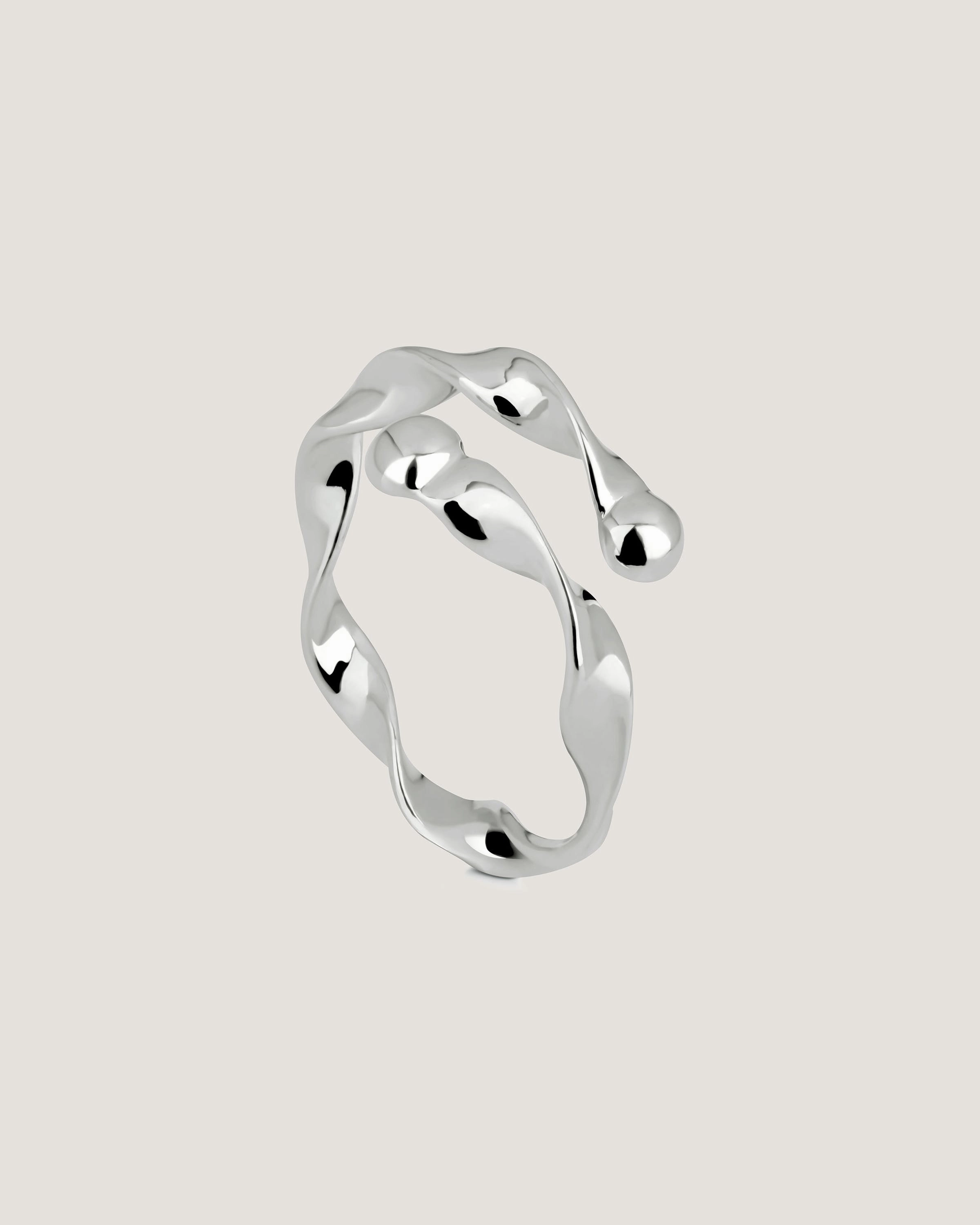 Crescent Twisted Ring - Sterling Silver