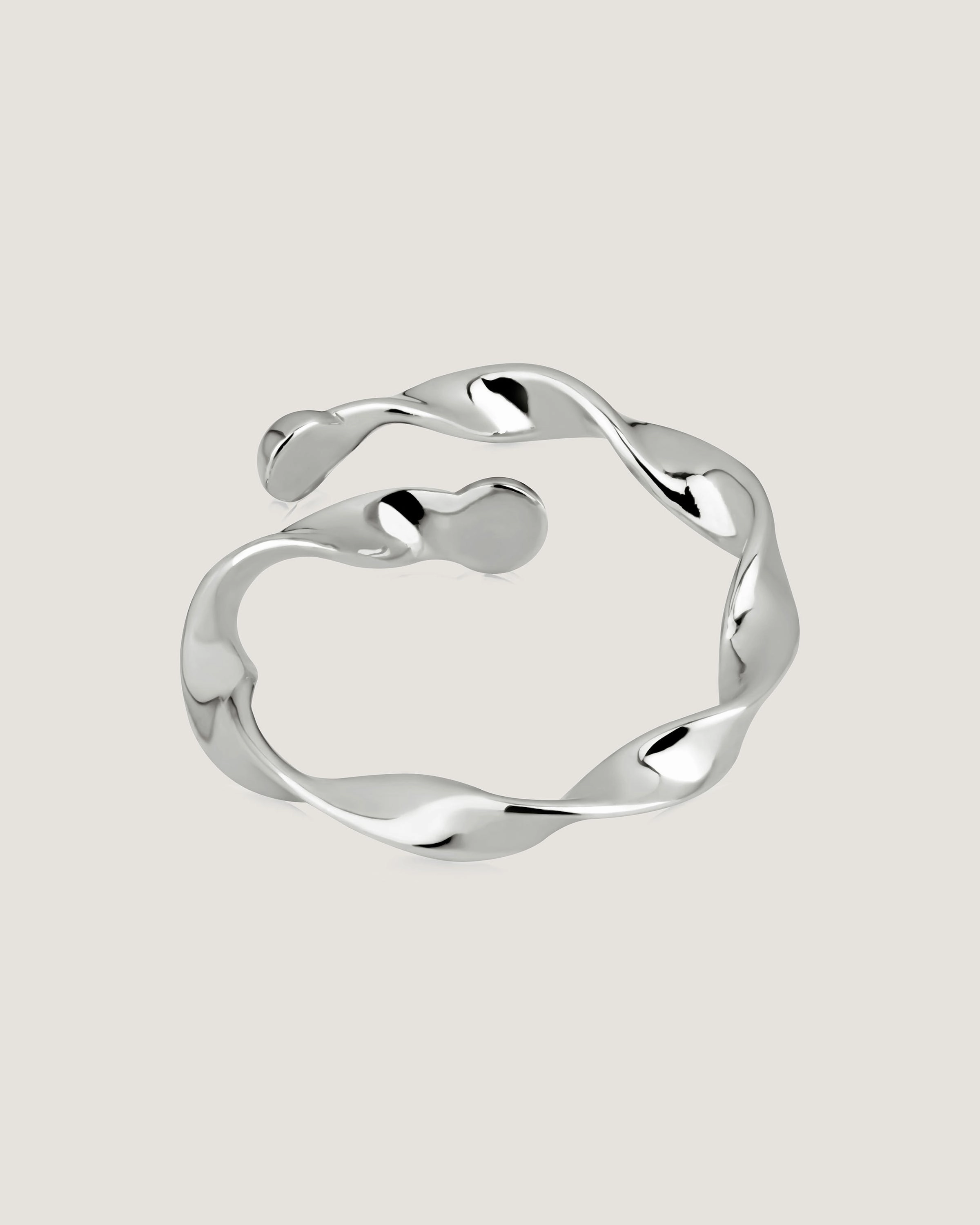 Crescent Twisted Ring - Sterling Silver
